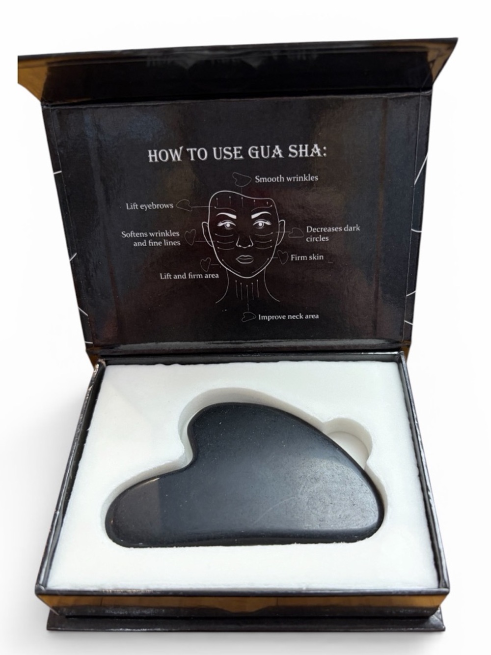 Black Gua Sha Facial Massage Tool - Women Skincare